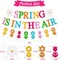 Spring is in The Air Banner Hello Spring Party Decorations Tulips Flowers Garland Welcome Spring Happy Easter Festival Colorful Glitter Party Supplies